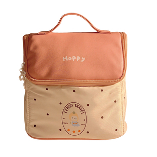 小房子手提化妆包女便携大容量旅行护肤品分区收纳包洗漱包妈咪包