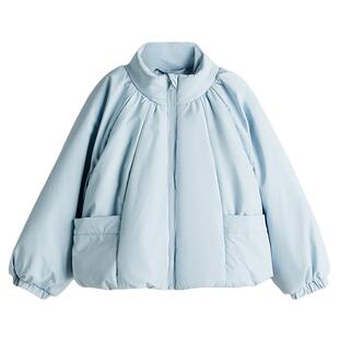 HM童装儿童女童棉服冬季拉链蓬松立领棉衣外套1308767