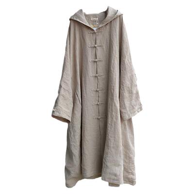 特宽松连帽盘扣大码加长