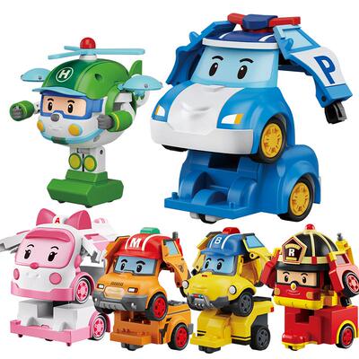 正版珀利变形警车poli警长玩具