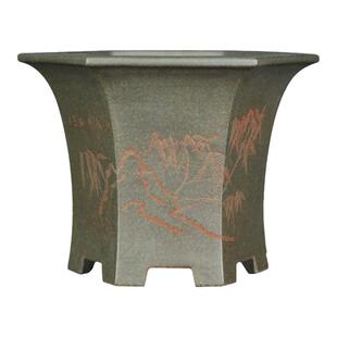 紫砂兰花盆六方大口径竹子墨兰蕙兰君子兰专用花盆透气阳台室内