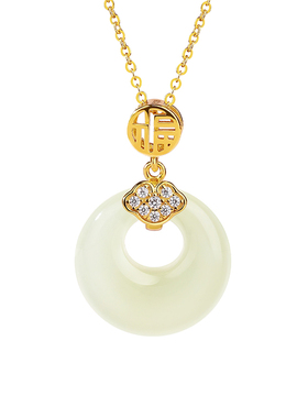 甜悠福公主和田玉S925纯银项链女