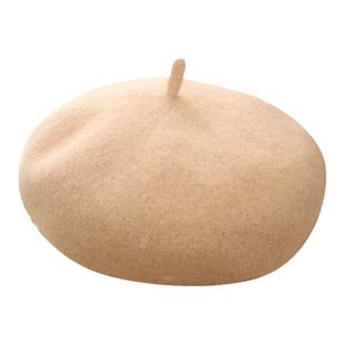 休闲文艺画家加厚立体羊毛贝雷复古帽款蓓蕾帽秋冬季的帽子显脸小