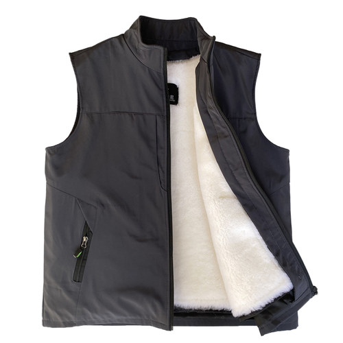 秋冬季羊毛马甲男真毛皮毛一体坎肩爸爸装中老年加厚背心马夹保暖