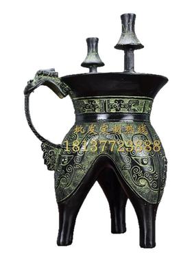 兽面纹酒壶风水家居仿古青铜器