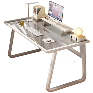 现代电脑台式钢化玻璃办公桌简约学生书桌化妆家用经济型写字台桌