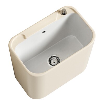 奶油风家用加高加深小号拖把池