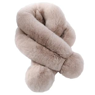 兔毛围巾围脖女韩版獭兔毛皮草冬季保暖懒漱兔毛毛交叉毛领  真毛