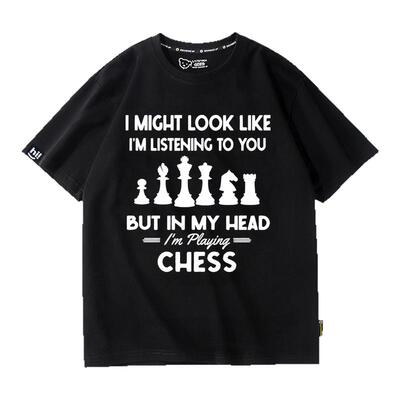 搞笑国际象棋CHESS青少年学生儿童纯棉男女夏短袖T恤衣服班服定制