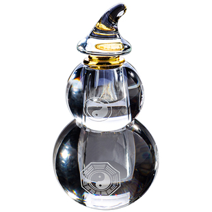 白水晶八卦葫芦风水挂件镇宅之宝招财进宝家居客厅办公室桌面摆件