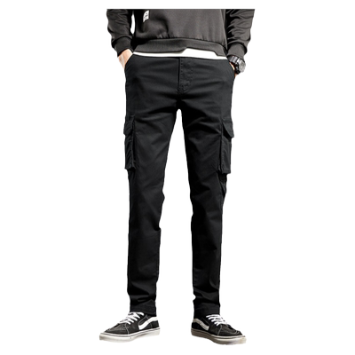 黑色军迷多口袋耐磨休闲裤男