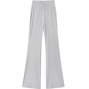 冰丝微喇裤女夏季薄款瑜伽显瘦运动卫裤防蚊防晒春秋速干喇叭裤子