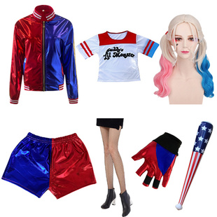 万圣节哈莉奎茵服装成人套装自杀小队小丑女cos服假发外套衣服女
