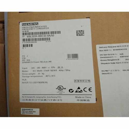 议价6SL3224-0BE33-0AA0西门子G120功率模块6SL3224-OBE33-OAAO
