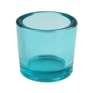 厚壁透明彩色玻璃烛台烛光晚餐婚庆用品摆件蜡烛杯酥油灯创意礼物