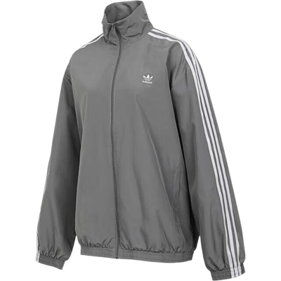 Adidas/阿迪达斯正品三叶草女士经典三条纹梭织翻领外套JD3394
