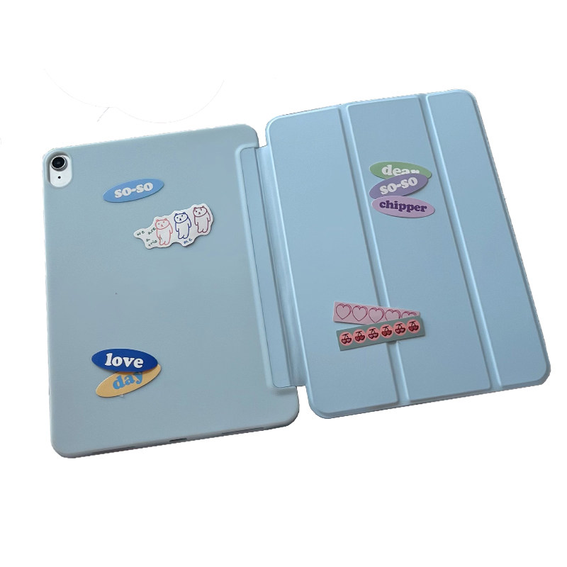 ins网红贴纸ipadpro保护套air5/4三折翻盖9.7平板mini643博主同款