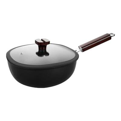 钛铁熟无涂层铁锅不粘锅较小尺寸家用烹饪通用易清洁家用炒锅
