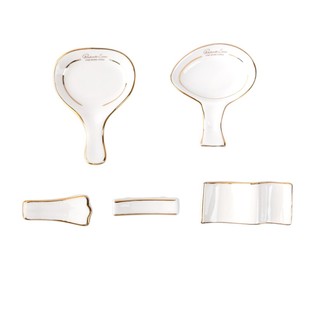 高档金边筷架创意陶瓷北欧酒店餐具家用筷子架托筷托筷子托勺筷枕