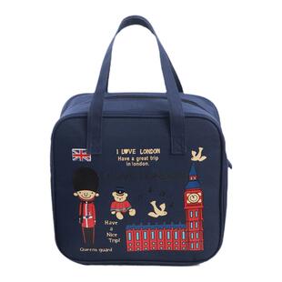 可爱小学生便当包儿童饭盒袋子保温午餐送饭包装碗的手提袋放饭兜