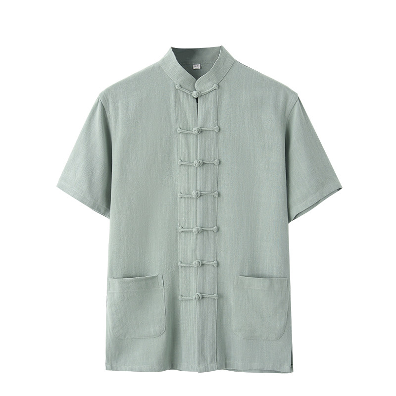 棉麻中青年薄款居士复古汉服唐装