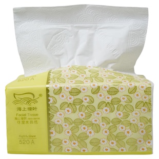 海上绿叶纸巾抽纸520张5提40包母婴面巾纸餐巾纸可湿水家用大包装