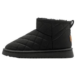 大嘴猴黑色加绒加厚雪地靴女款2025冬季新款厚底防水保暖棉鞋冬鞋