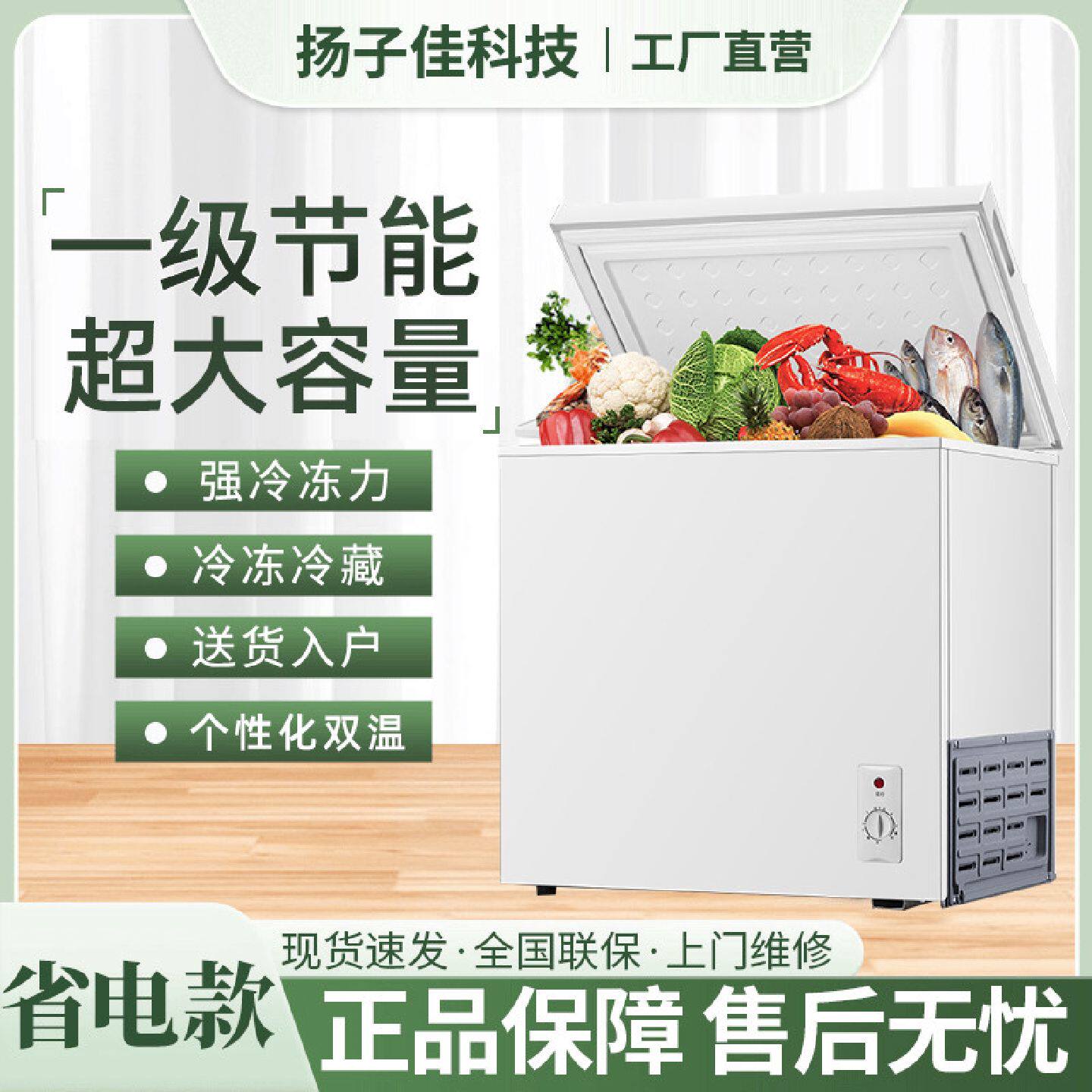 扬子佳小冰柜家用小型冰箱冷冻商用冷柜单温转换冰柜冷藏租房速冻