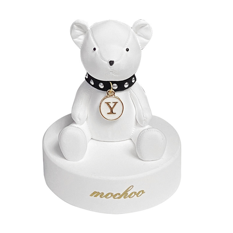 皮纹泰迪熊车载摆件高档石膏摆件