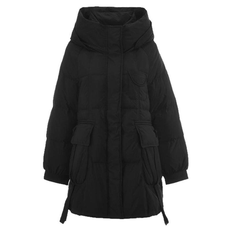 连帽保暖白鸭绒羽绒服