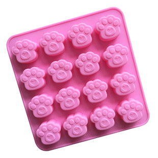 卡通16连猫爪熊掌造型硅胶自制皂模雪糕冰激凌冰块巧克力模具