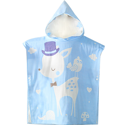 带帽可穿家用纯棉游泳儿童浴巾