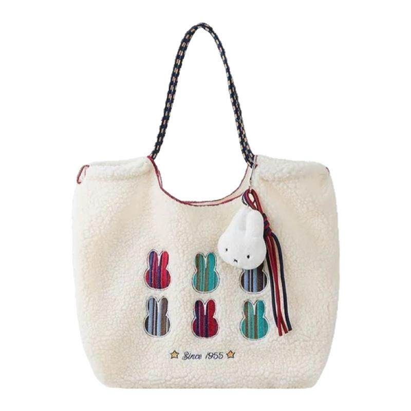 MIFFY米菲秋冬新款可爱甜美风百搭刺绣羊羔大容量包包手提托特包