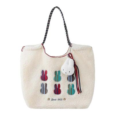 MIFFY米菲秋冬新款可爱甜美风百搭刺绣羊羔大容量包包手提托特包