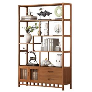 置物架中式博古架多宝阁古董架茶叶架茶具展示柜非实木书架摆件架