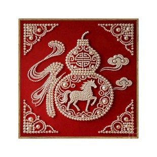 新中式福禄新年珍珠画diy材料包马年福字手工填充数字油画装饰画