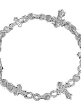 满钻十字架8字无限循环古巴链