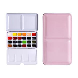 鲁本斯水彩颜料体验装宝石艺术家固体水彩不透明水彩画套装全套儿童初学者24色美术专用便携旅行写生画画工具