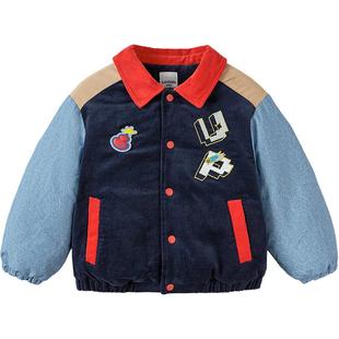 【balaOne】巴拉巴拉童装儿童羽绒服男童女童春装2025新款棒球服