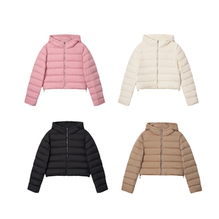 LE.SHERO原创设计短款个性时尚面包白鸭绒羽绒服简约连帽外套