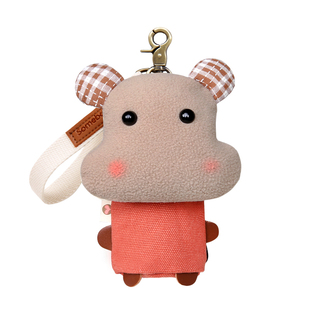 馒头兔布艺钥匙包三色补丁零钱包女 韩国 可爱汽车钥匙扣包包布艺