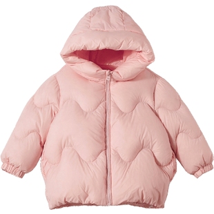 Amila女童白鸭绒羽绒服25新款冬季女孩短款加厚连帽外套儿童冬装