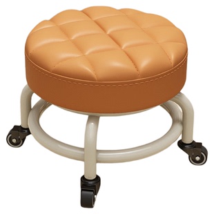 万向轮小凳子滑轮矮凳门口换鞋凳宿舍宝宝学步椅圆凳美缝轮滑椅子