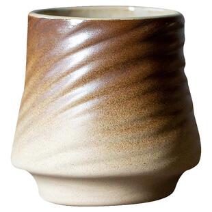 碌心 柴棕釉修心茶杯 粗陶复古茶杯品茗杯茶具高脚主人杯单杯喝茶