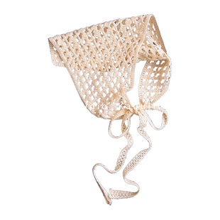 大三角镂空针织包头防晒小丝巾女屁帘腰带外穿半身裤裙抹胸薄围巾