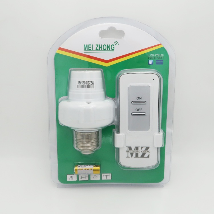 美众220V 无线遥控灯座开关电灯灯具智能遥控开关通 用E27螺口型