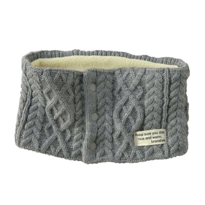 日本 branshes 2025冬儿童柔软便脱按扣式毛线脖套围巾围脖