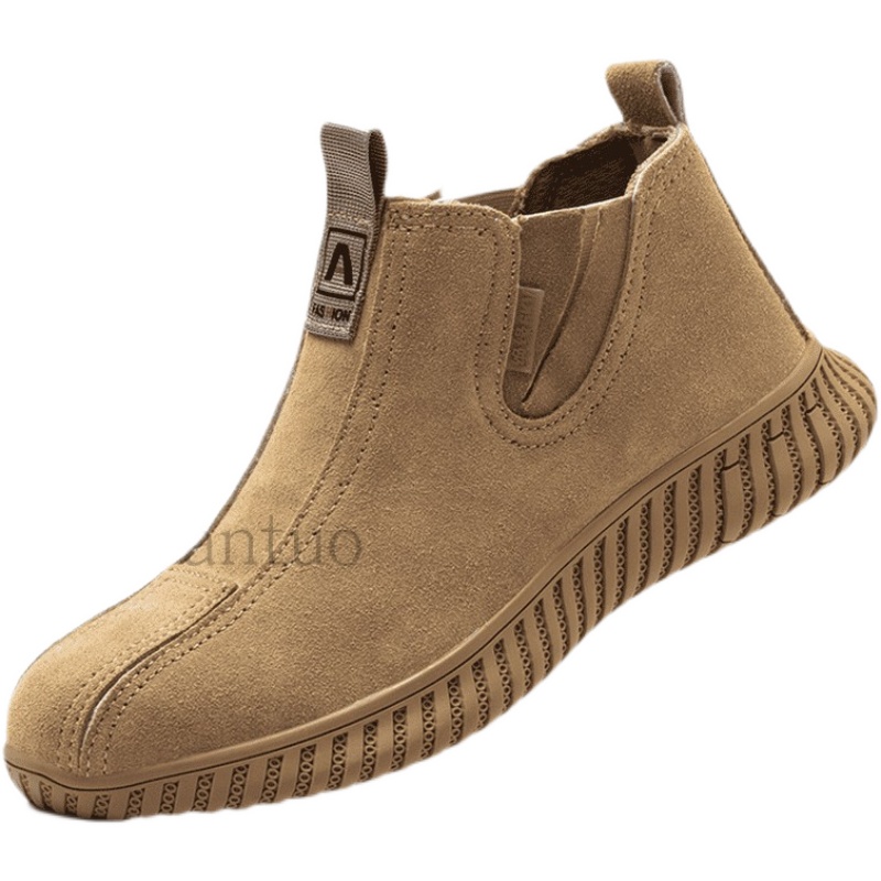 电工绝缘鞋男牛筋软底轻便舒适防滑牛皮防烫高帮焊工劳保鞋一脚蹬