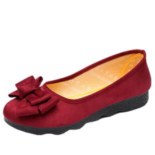 新款老北京布鞋女鞋单鞋平底休闲鞋工作鞋厚底妈妈鞋防滑豆豆鞋女