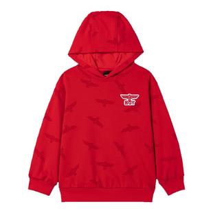 【新年限定】BOY童装 秋冬红色卫衣加绒连帽套头上衣男女童中大童